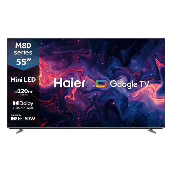 Haier H55M80FUX 55 Inch 4K UHD Smart Google TV with Android TV OS, HDR & Dolby Audio
