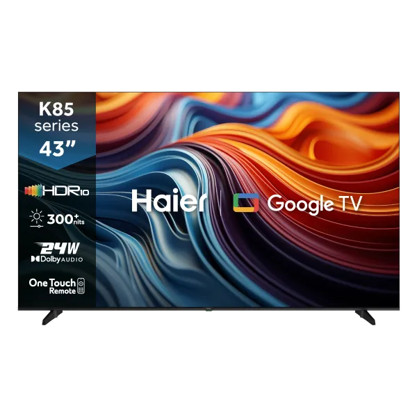 Haier H43K85FFX 43 Inch 4K UHD Smart Google TV with Android TV OS, HDR & Dolby Audio